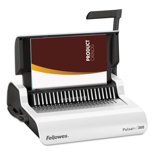 FEL5006801 Fellowes Pulsar Manual Comb Binding System, 300 Sheets, 18 1/8 x 15 3/8 x 5 1/8, White