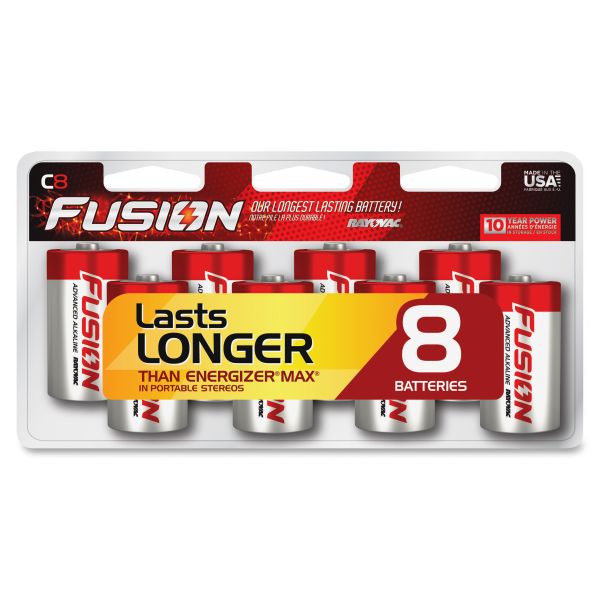 RAY8148LTFUSJ Rayovac Fusion Alkaline C Batteries