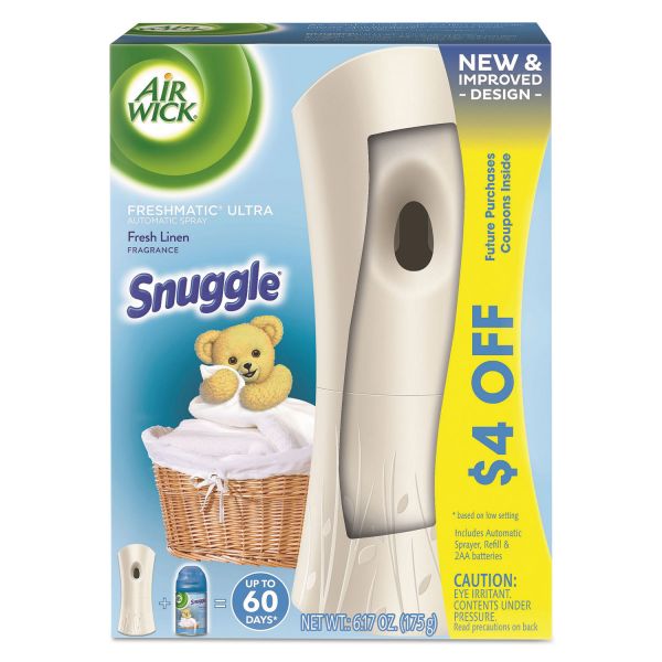 RAC93554EA Air Wick Freshmatic Ultra Automatic Starter Kit, Snuggle Fresh Linen, 6.17 oz Aerosol