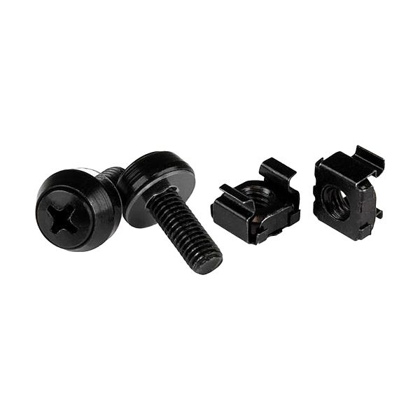 SYNX4277858 M6 x 12mm - Screws and Cage Nuts - 50 Pack, Black - M6 Mounting Screws & Cage Nuts for Server Rack & Cabinet