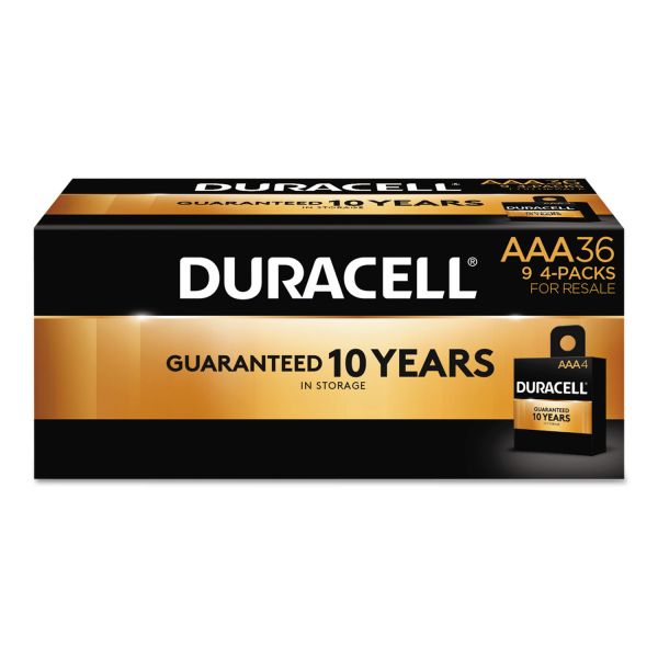 DURMN24P36 Duracell CopperTop Alkaline Batteries, AAA, 36/PK