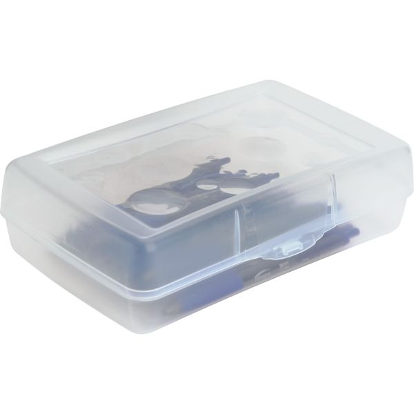 SPR23810 Sparco Clear Plastic Pencil Box