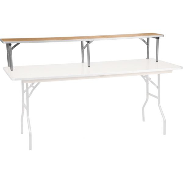 FHFXA72RSGG Flash Furniture 72'' x 12'' x 12'' Birchwood Bar Top Riser with Silver Legs