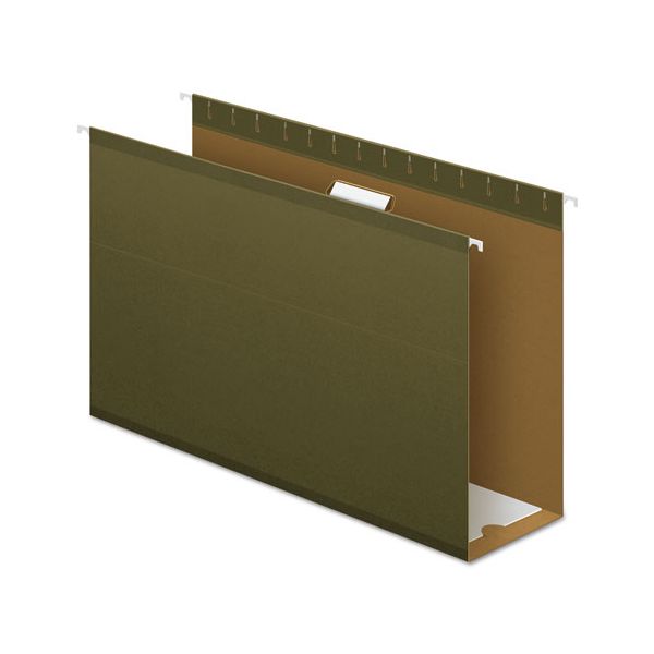 PFX4153X4 Pendaflex Reinforced 4" Extra Capacity Hanging Folders, Legal, Standard Green, 25/Box