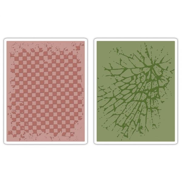 NOTM432885 Sizzix Texture Fades A2 Embossing Folders 2/Pkg