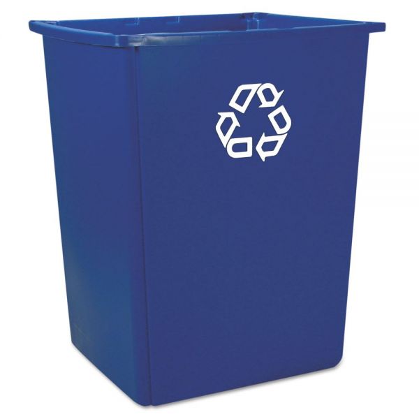 RCP256B73BLU Rubbermaid Commercial Glutton Recycling Container, Rectangular, 56 gal, Blue