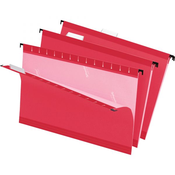 PFX415315RED Pendaflex Reinforced Hanging Folders, 1/5 Tab, Legal, Red, 25/Box
