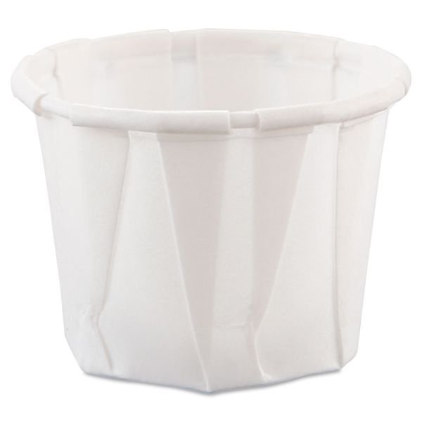 SCC075 Dart Paper Portion Cups, .75oz, White, 250/Bag, 20 Bags/Carton