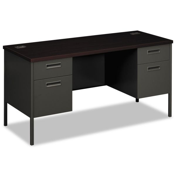 HONP3231NS HON Metro Series Kneespace Credenza, 60w x 24d x 29 1/2h, Mahogany/Charcoal