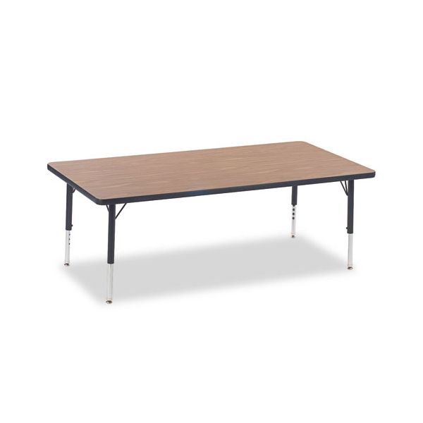 VIR483060084 Virco 4000 Series Rectangular Activity Table, 30w x 60d x 30h, Medium Oak/Chrome