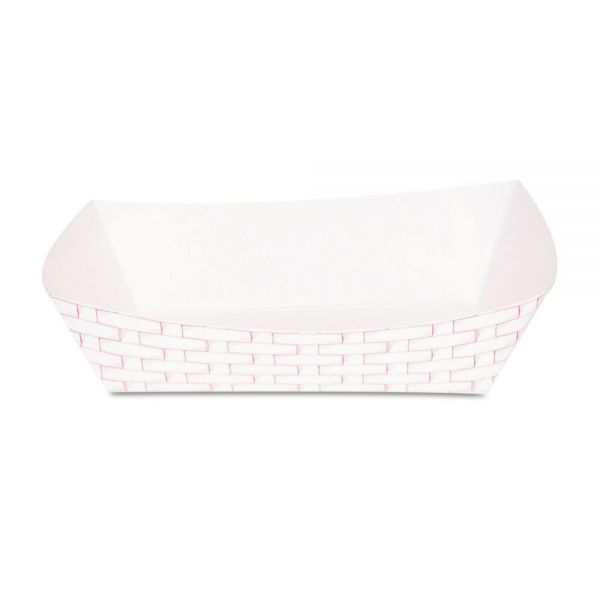BWK30LAG500 Boardwalk Paper Food Baskets, 5lb Capacity, Red/White, 500/Carton