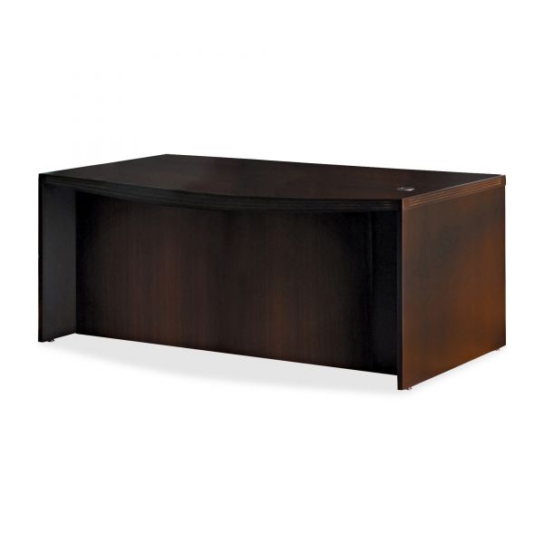 MLNABD7242LDC Tiffany Industries Aberdeen Bow Front Desk Shell, 72W X 42D X 29-1/2H, Chocolate