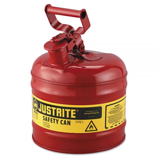 JUS7120100 JUSTRITE Safety Can, Type I, 2gal, Red