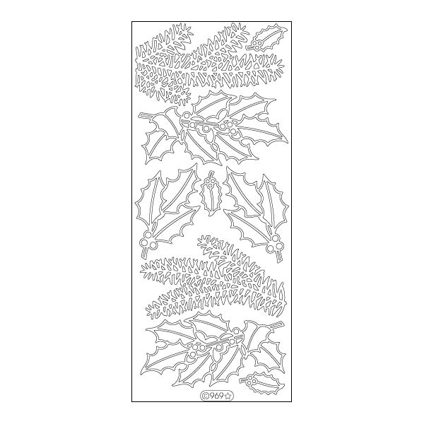 NOTM124827 Holly Branches Peel-Off Stickers