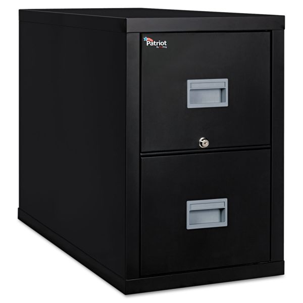 FIR2P1831CBL FireKing Patriot Insulated Two-Drawer Fire File, 17 3/4w x 31 5/8d x 27 3/4h, Black