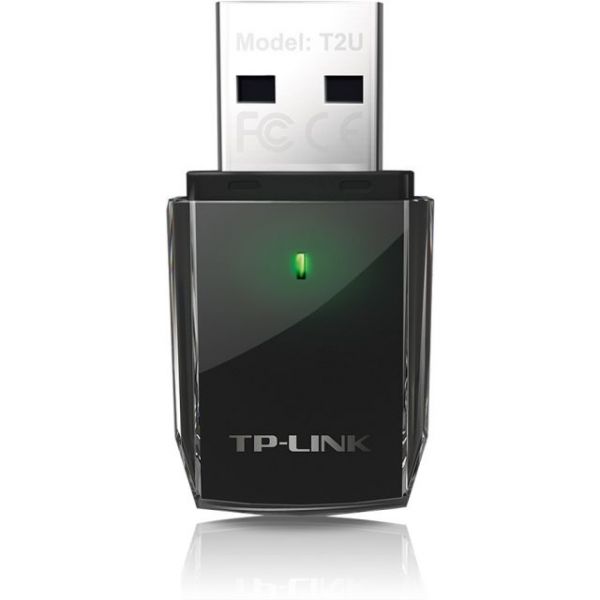 SYNX3991923 TP-LINK Archer T2U AC600 Dual Band Wireless USB Adapter, MediaTek, 1T1R, 433Mbps at 5Ghz 150Mbps at 2.4Ghz, 802.11ac/a/b/g/n, USB 2.0, Internal antenna
