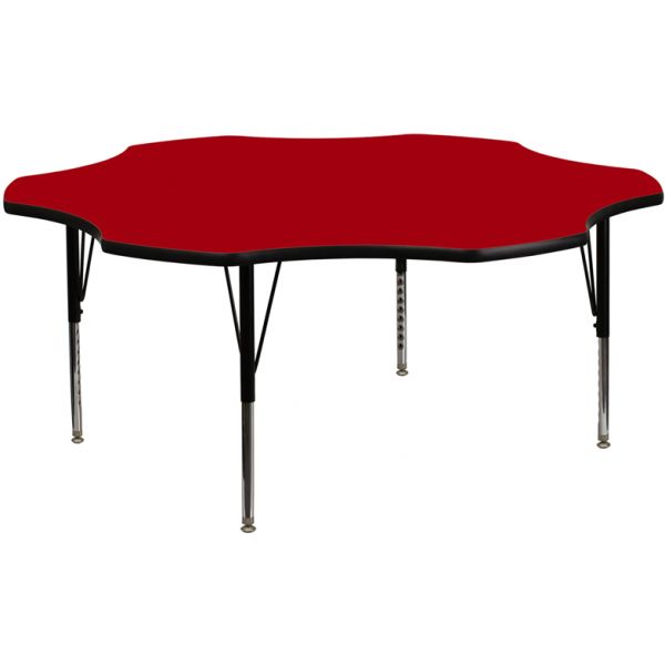 FHFXUA60FLRREDTPGG Flash Furniture Height Adjustable Flower Shaped Activity Table