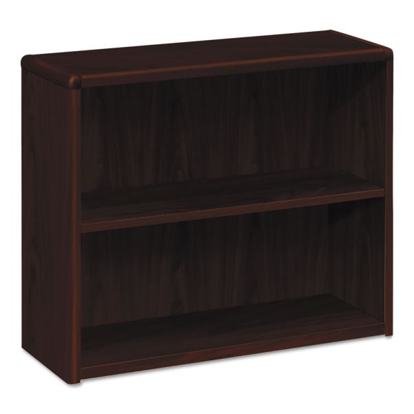 HON10752NN HON 10700 Series Wood Bookcase, Two Shelf, 36w x 13 1/8d x 29 5/8h, Mahogany
