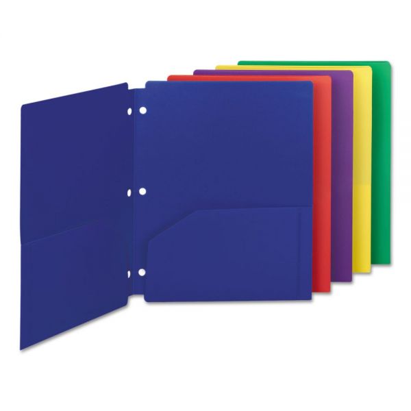 SMD87939 Smead Campus.org Poly Snap-In Two-Pocket Folder, 11 x 8 1/2, Assorted, 10/Pack