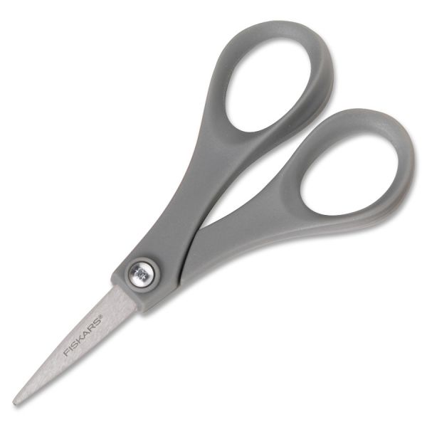 FSK01004681J Fiskars Double Thumb Scissors, 5 in. Length, Gray Handle, Stainless Steel