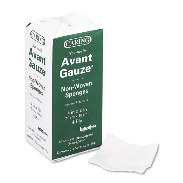 MIIPRM25444 Medline Gauze Sponges, 4 x 4, 4-Ply, Non-Sterile, 200/Box