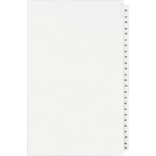 AVE01431 Avery-Style Legal Exhibit Side Tab Divider, Title: 26-50, 14 x 8 1/2, White