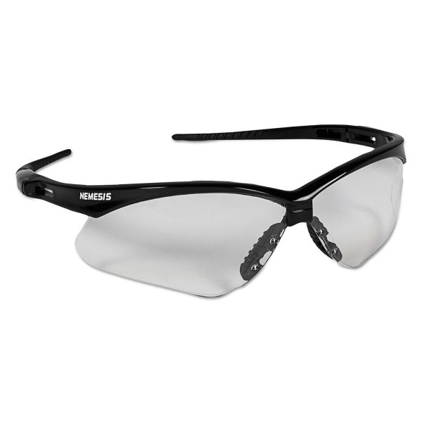 KCC25676 Jackson Safety* Nemesis Safety Glasses, Black Frame, Clear Lens