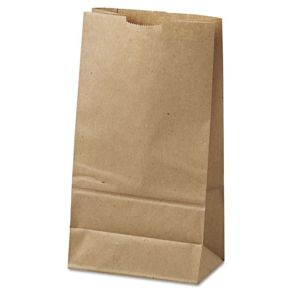 BAGGK6500 General #6 Paper Grocery Bag, 35lb Kraft, Standard 6 x 3 5/8 x 11 1/16, 500 bags