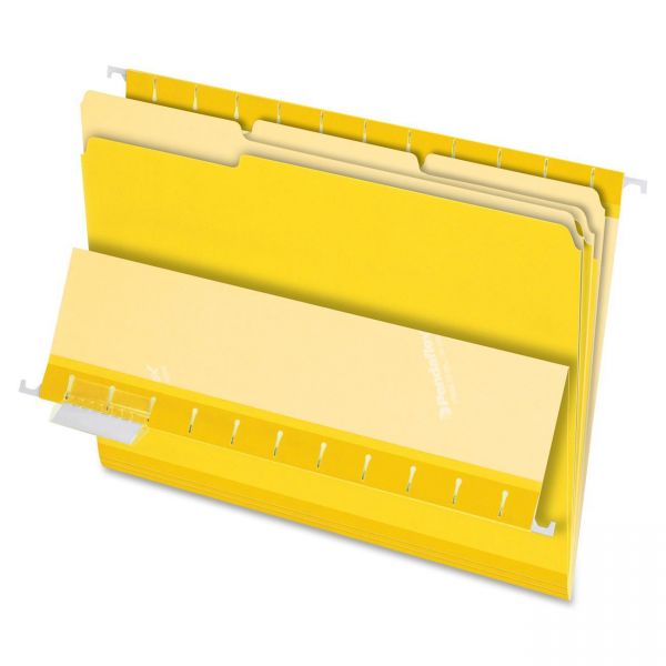 PFX421013YEL Pendaflex Interior File Folders, 1/3 Cut Top Tab, Letter, Yellow, 100/Box
