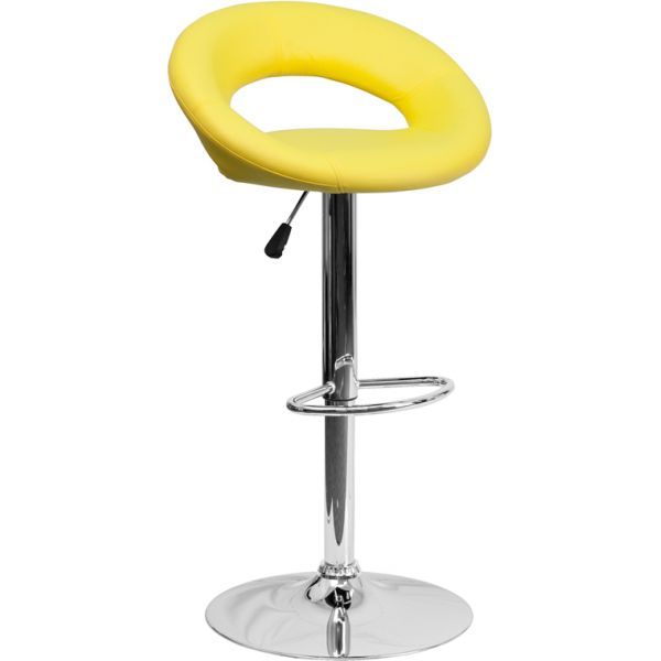 FHFDS811YELGG Flash Furniture Contemporary Rounded Back Barstool