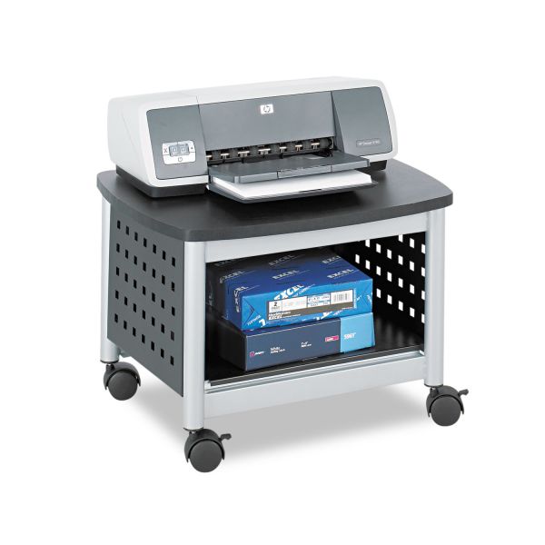 SAF1855BL Safco Scoot Printer Stand, 20-1/4w x 16-1/2d x 14-1/2h, Black/Silver