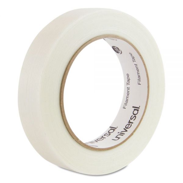 UNV78001 Universal 165# Medium Grade Filament Tape, 24mm x 54.8m, 3" Core, Clear