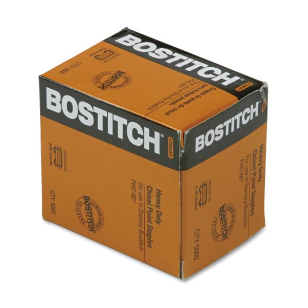 BOSSB35PHD5M Bostitch Heavy-Duty Premium Staples, 3/8" Leg Length, 5000/Box