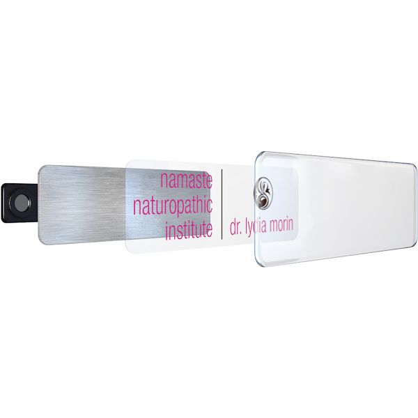 IPP906813 The Mighty Badge Name Badge Kit, Inkjet Inserts, 1 x 3, White/Silver, 10 Kits