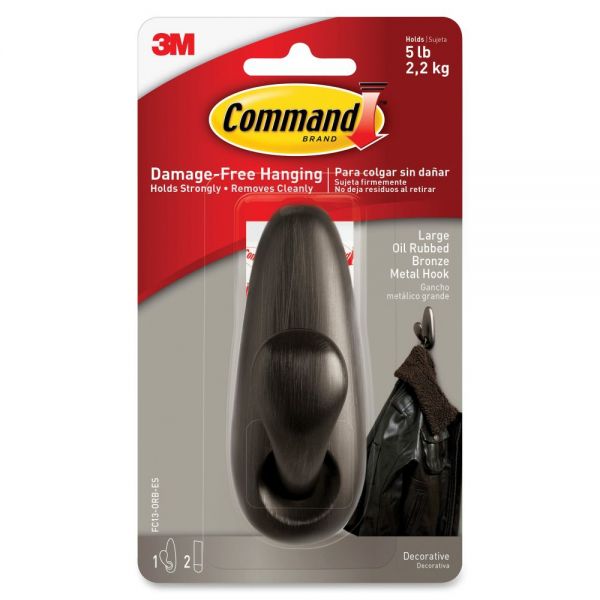 MMMFC13ORBES Command Large Forever Classic Hook, Oil Rubbed Bronze