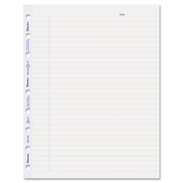 REDAFR9050R Blueline MiracleBind Ruled Paper Refill Sheets, 9-1/4 x 7-1/4, White, 50 Sheets/Pack