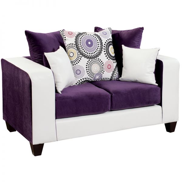 FHFRS412005LGG Flash Furniture Riverstone Implosion Purple Velvet Loveseat