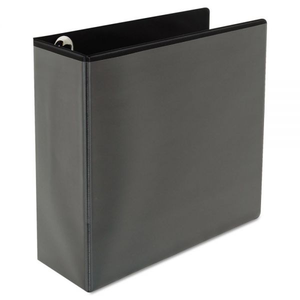UNV30753 Universal Deluxe Easy-to-Open 3-Ring View Binder, 4" Capacity, D-Ring, Black