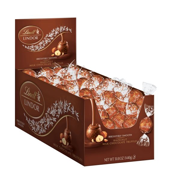 Lindt Lindor Chocolate Truffles, Hazelnut, Box Of 120