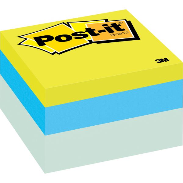 MMM2056RC Post-it Notes Original Cubes, 3 x 3, Blue Wave, 470-Sheet