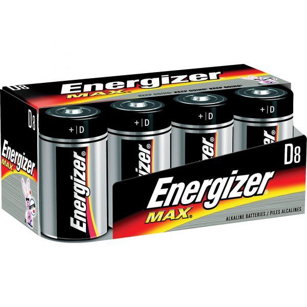 EVEE95FP8 Energizer MAX Alkaline Batteries, D, 8 Batteries/Pack