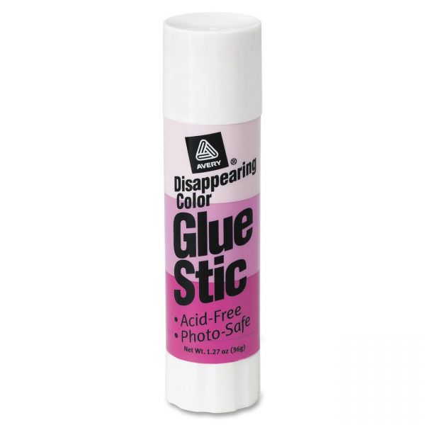 AVE00226 Avery Permanent Glue Stics, Purple Application, 1.27 oz, Stick