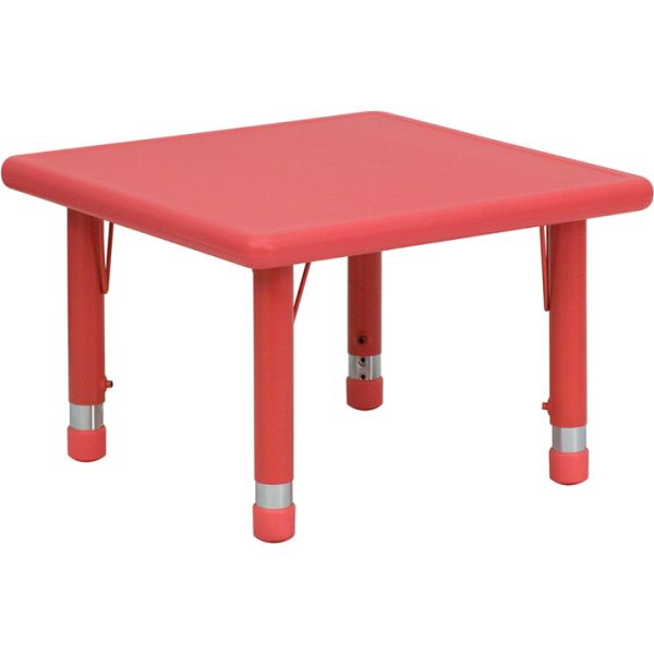 FHFYUYCX0022SQRTBLREDGG Flash Furniture Height Adjustable Square Activity Table
