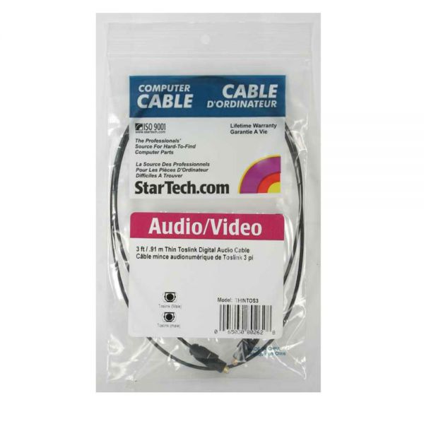 SYNX2711962 StarTech.com 3 ft Toslink SPDIF Optical Digital Audio Cable