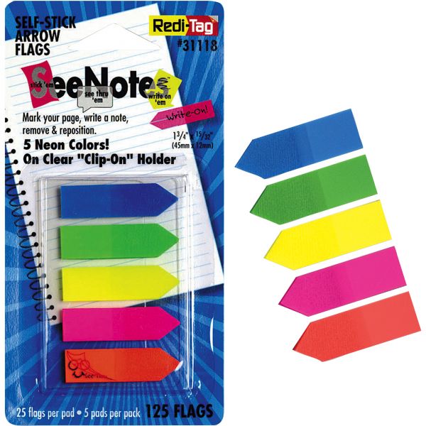 RTG31118 Redi-Tag See-Through 1/2" Arrow Flags
