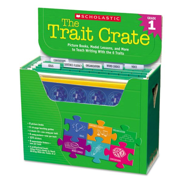 SHS0545074711 Scholastic Trait Crate, Grade 1, Six Books, Learning Guide, CD, More
