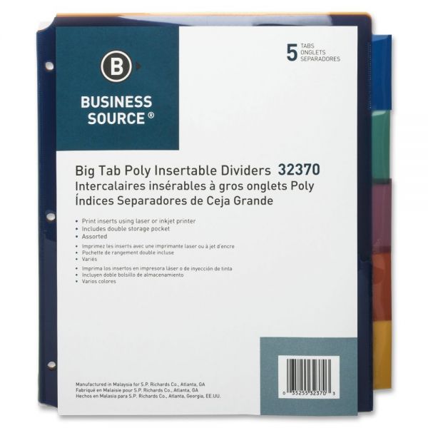 BSN32370 Business Source Double-Pocket Big Tab Binder Pockets