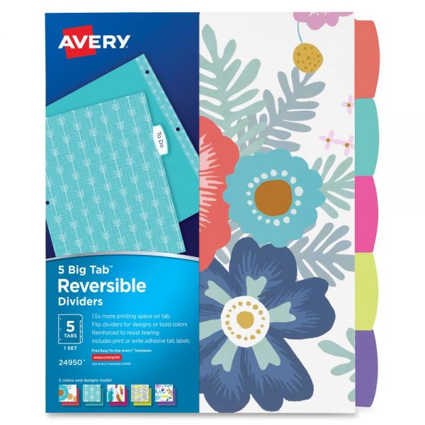 AVE24950 Avery Big Tab Reversible Fashion Dividers