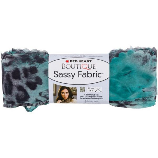 NOTM066576 Red Heart Boutique Sassy Fabric Yarn - Teal Panther