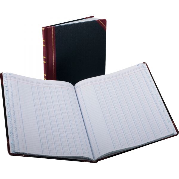 BOR160212158 Boorum & Pease Columnar Accounting Book, 8 Column, Black Cover, 150 Pages, 10 1/8 x 12 1/4